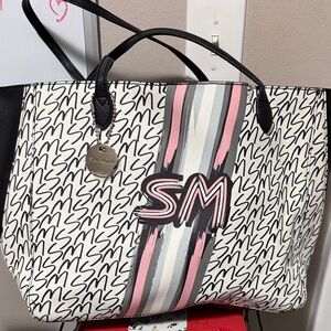 Steve Madden Black and Pink Graphic Tote